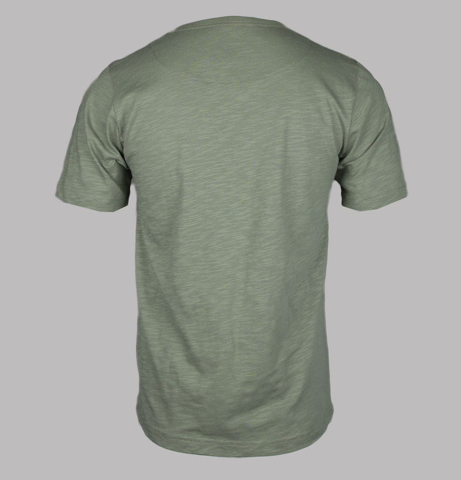 Pretty Green Aquarelle Paisley Applique Logo T-Shirt Green