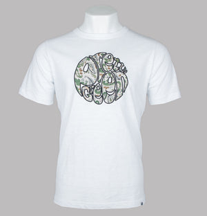 Pretty Green Aquarelle Paisley Applique Logo T-Shirt White
