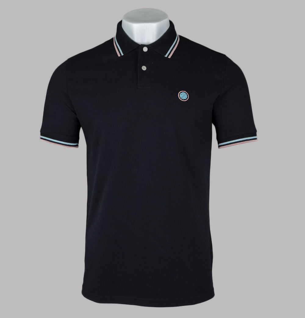 Pretty Green Barton Polo Shirt Black/Blue/Pink – Bronx Clothing