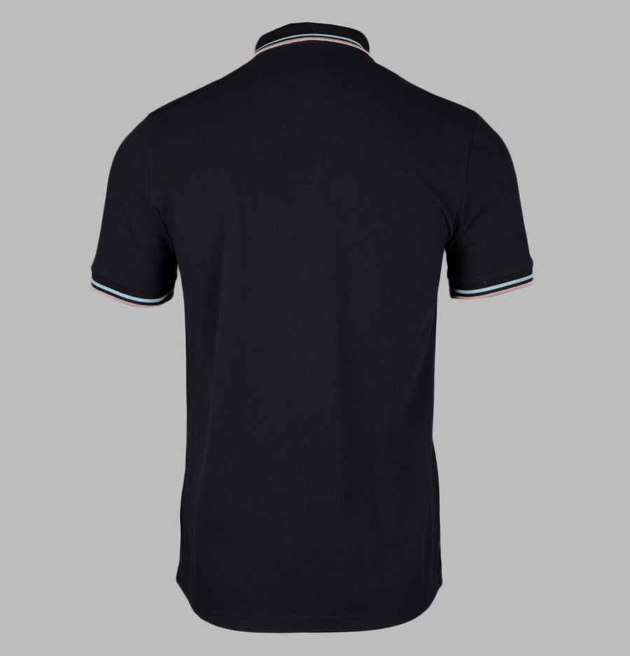 Pretty Green Barton Polo Shirt Black/Blue/Pink