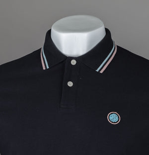 Pretty Green Barton Polo Shirt Black/Blue/Pink