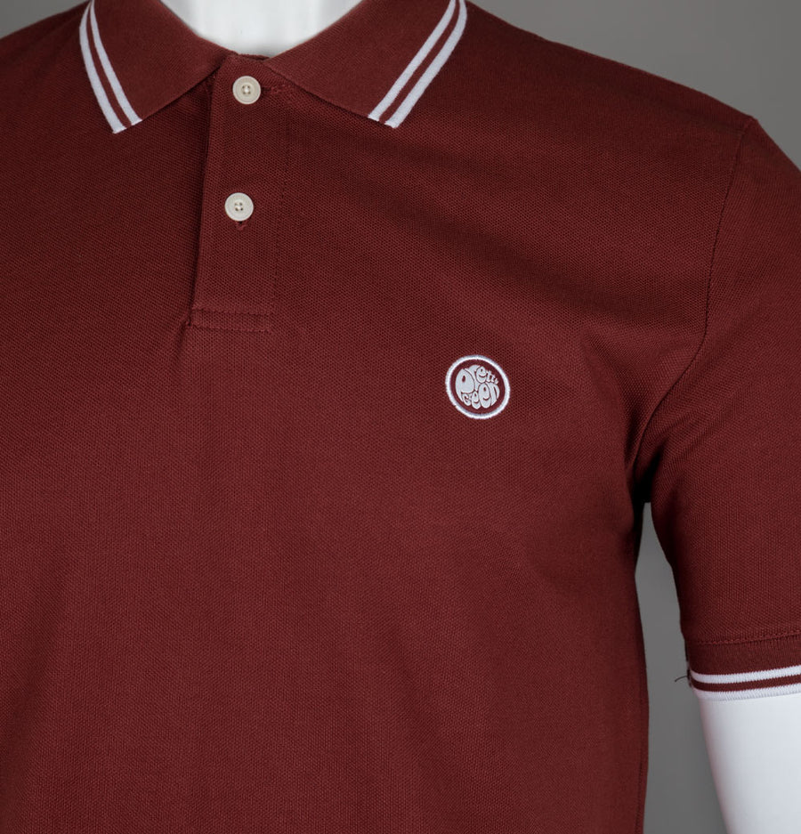 Pretty Green Barton Polo Shirt Dark Burgundy