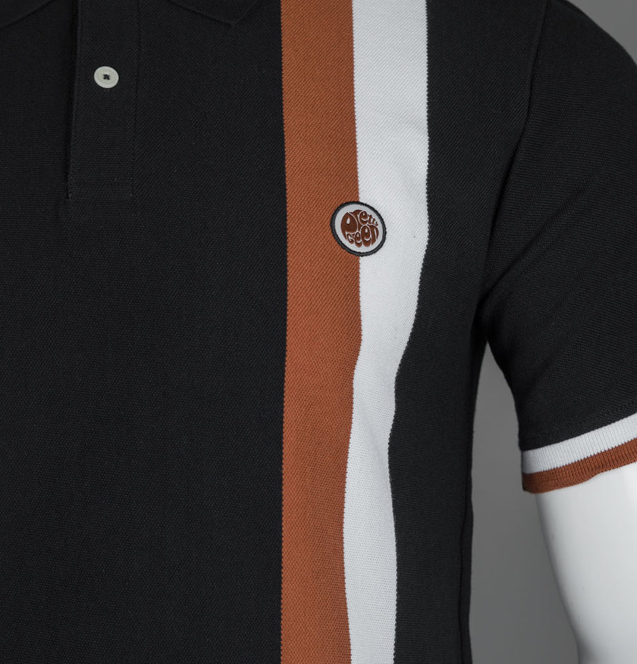 Pretty Green Boston Stripe Polo Shirt Black