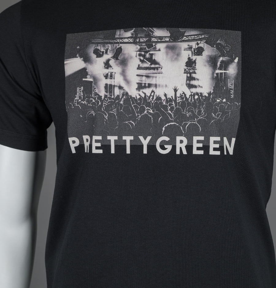 Pretty Green Crowd Photo T-Shirt Black