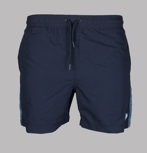 Pretty Green Eclipse Paisley Tape Swim Shorts Navy