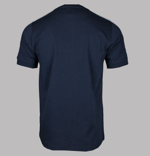 Pretty Green Eclipse Paisley Tape T-Shirt Navy
