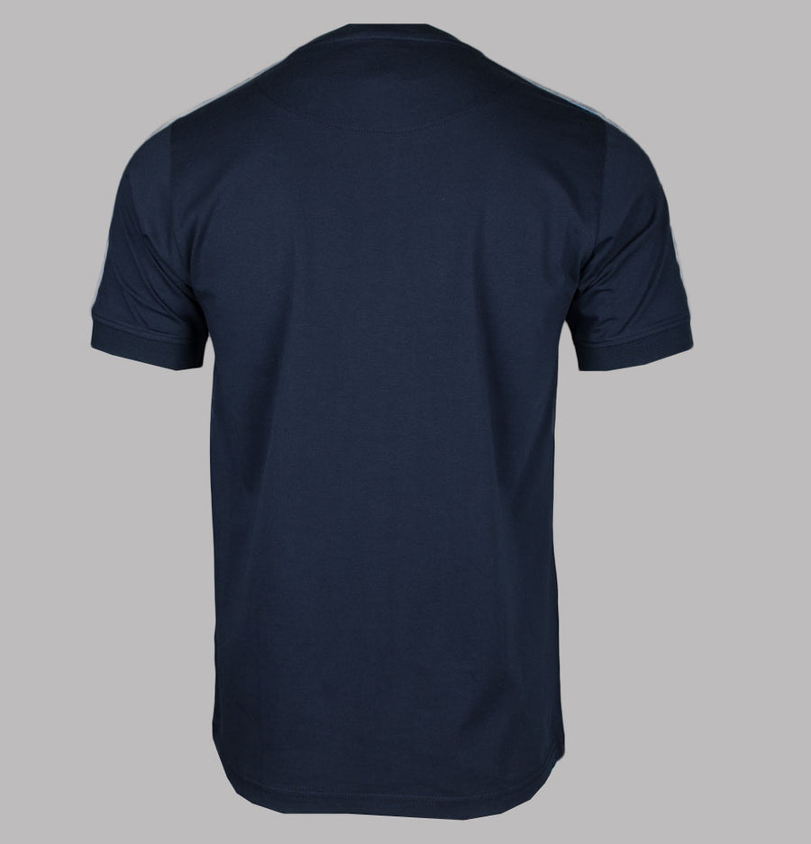 Pretty Green Eclipse Paisley Tape T-Shirt Navy