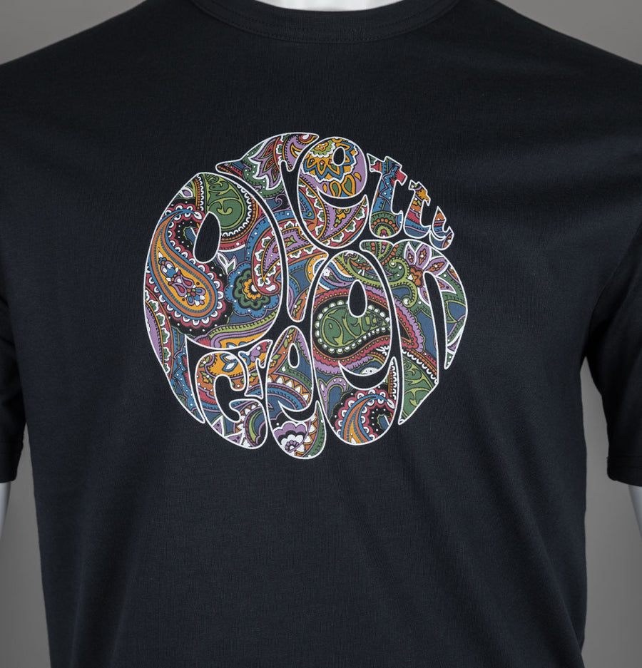 Pretty Green House Paisley Logo T-Shirt Black