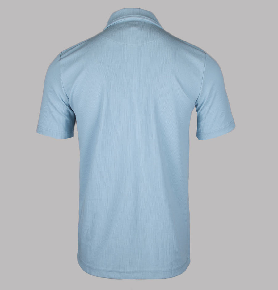 Pretty Green Islington SS Zip Polo Shirt Light Blue