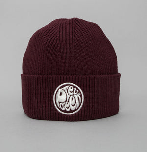 Pretty Green Logo Knit Beanie Burgundy