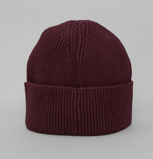 Pretty Green Logo Knit Beanie Burgundy