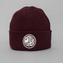 Pretty Green Logo Knit Beanie Burgundy