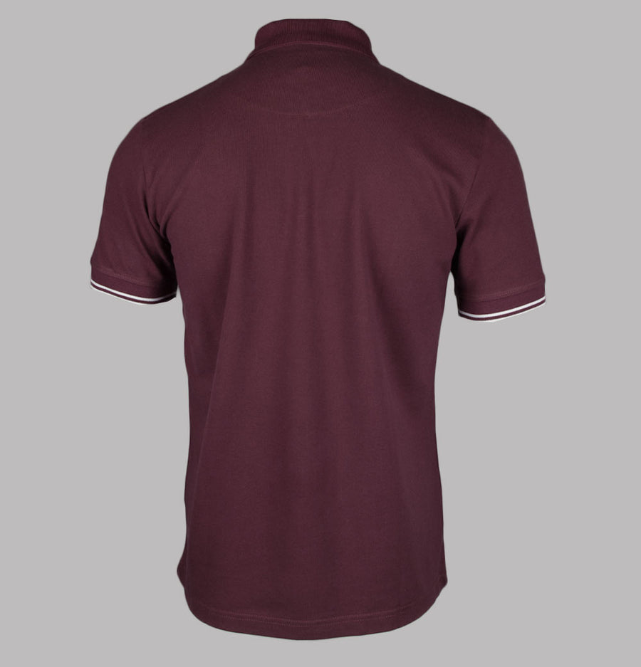 Pretty Green Mountfield Zip Polo Shirt Burgundy