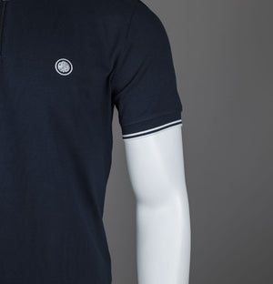 Pretty Green Mountfield Zip Polo Shirt Navy