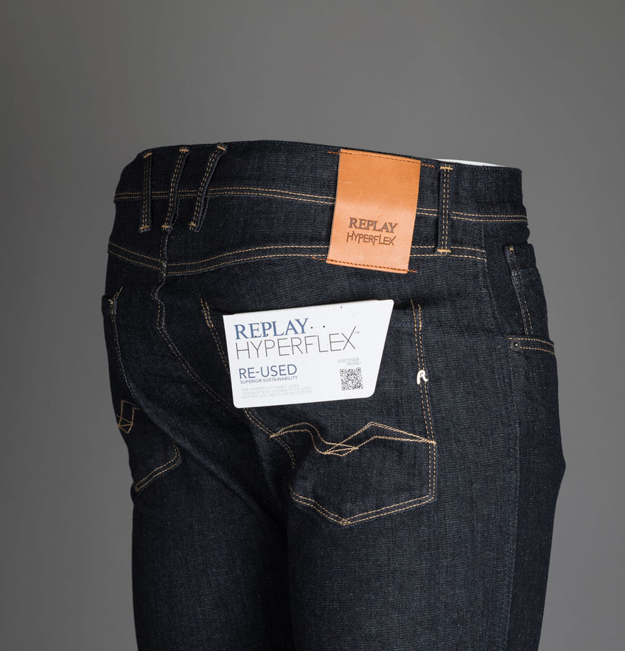 Replay Anbass Slim Fit Hyperflex Re-Used Jeans Indigo
