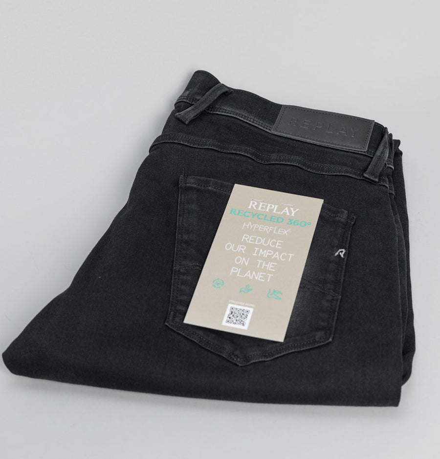 Replay Anbass Slim Fit Hyperflex Recycled 360 Jeans Black