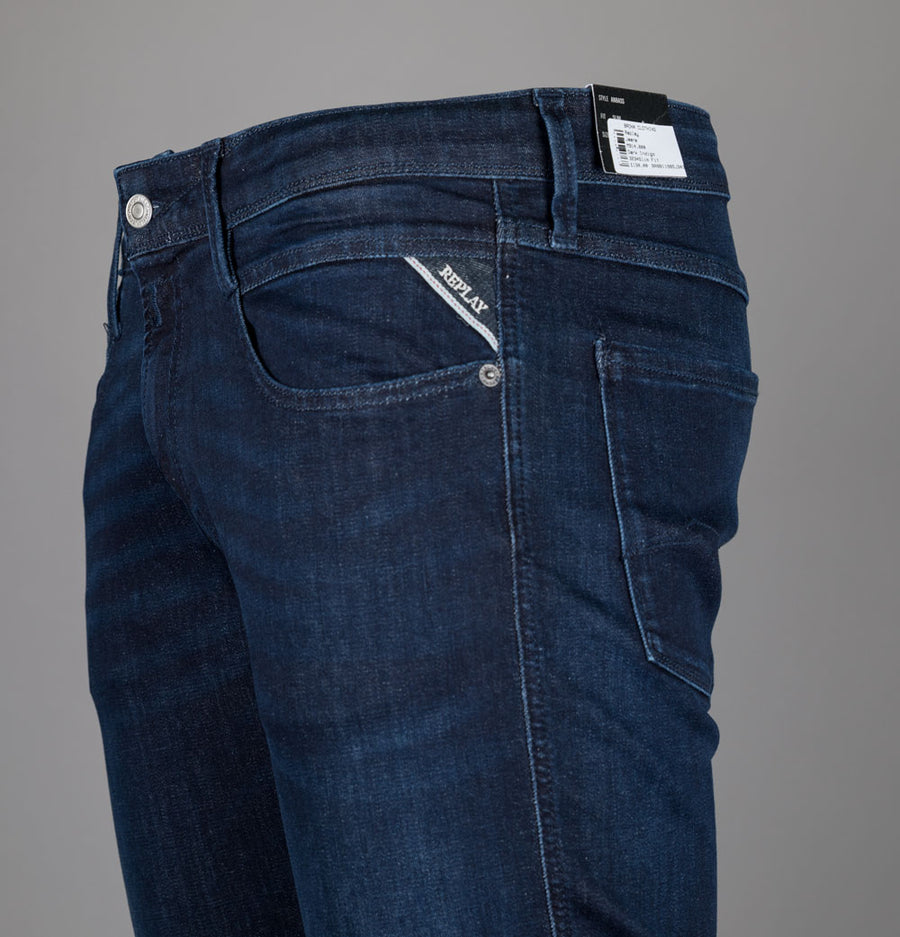Replay Anbass Slim Fit Power Stretch Jeans Dark Indigo