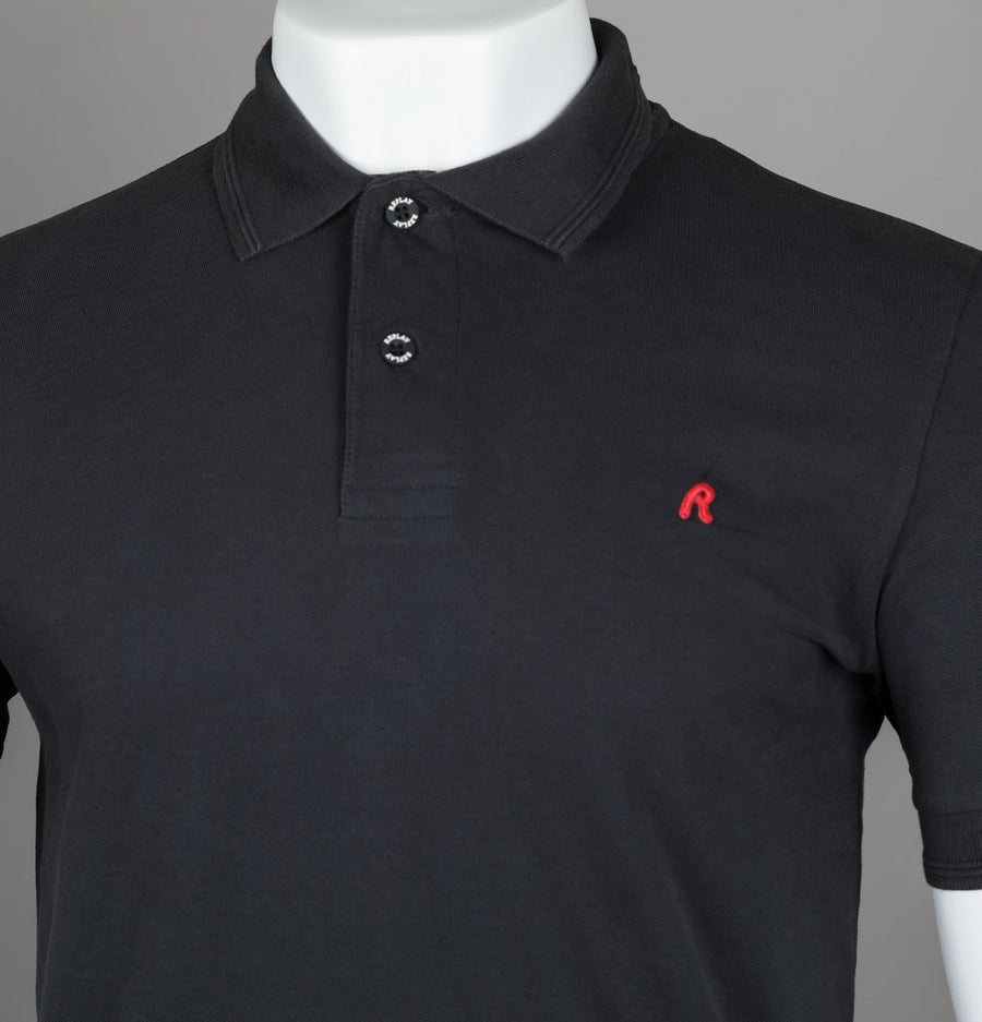 Replay Cotton Pique Polo Shirt Black