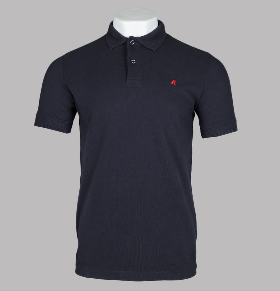 Replay Cotton Pique Polo Shirt Navy