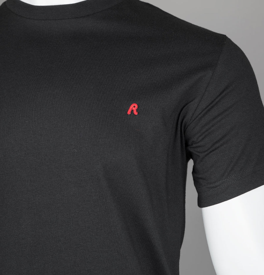 Replay Embroidered R Logo T-Shirt Black