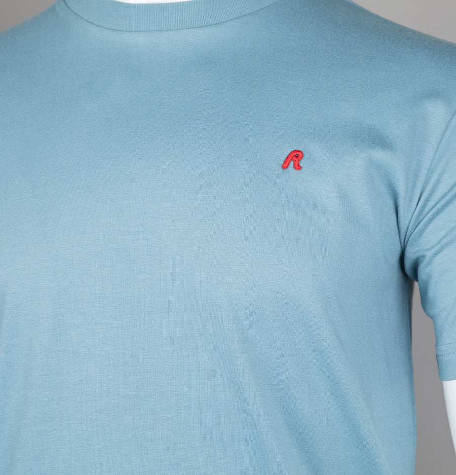Replay Embroidered R Logo T-Shirt Blue