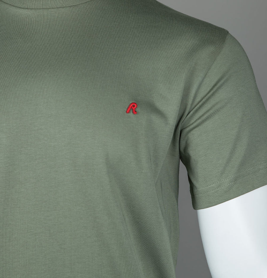 Replay Embroidered R Logo T-Shirt Green