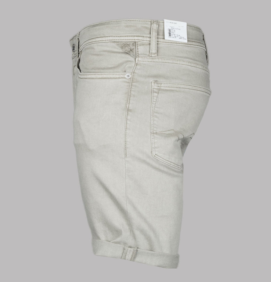 Replay RBJ.981 Tapered Fit Denim Shorts Oatmeal Beige