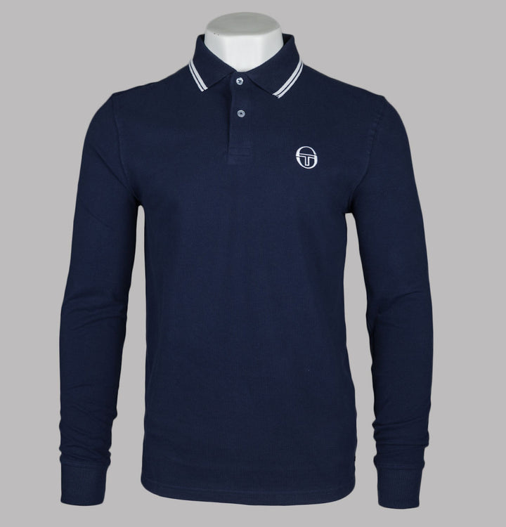 Sergio Tacchini 020 LS Polo Shirt Maritime Blue/White