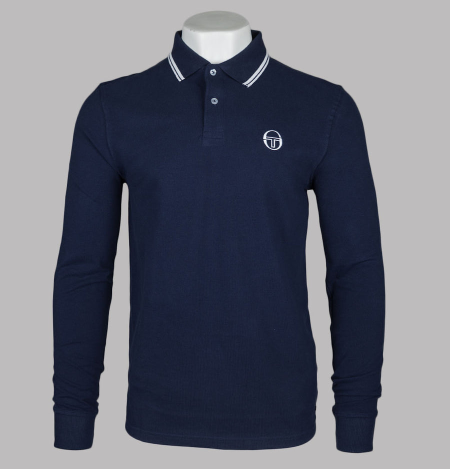Sergio Tacchini 020 LS Polo Shirt Maritime Blue/White