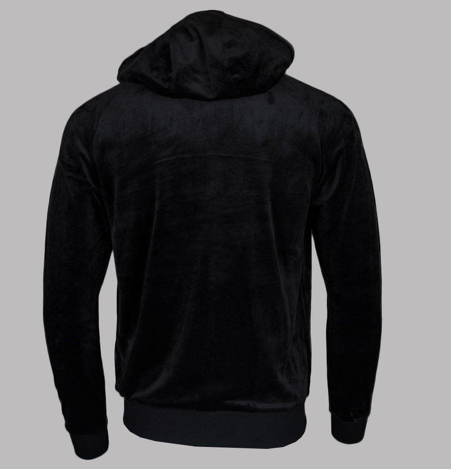 Sergio Tacchini Albi Velour Hooded Track Top Black/Gold