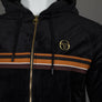 Sergio Tacchini Albi Velour Hooded Track Top Black/Gold