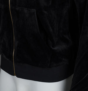 Sergio Tacchini Albi Velour Hooded Track Top Black/Gold