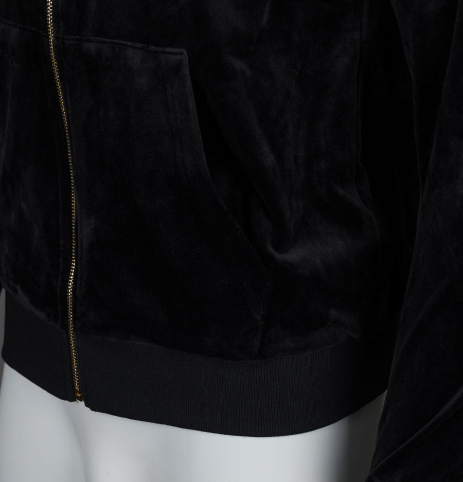 Sergio Tacchini Albi Velour Hooded Track Top Black/Gold