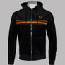 Sergio Tacchini Albi Velour Hooded Track Top Black/Gold