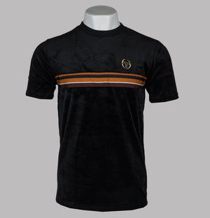 Sergio Tacchini Ayme Velour T-Shirt Black/Gold