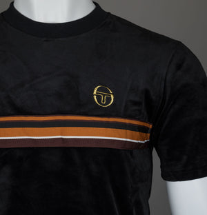 Sergio Tacchini Ayme Velour T-Shirt Black/Gold