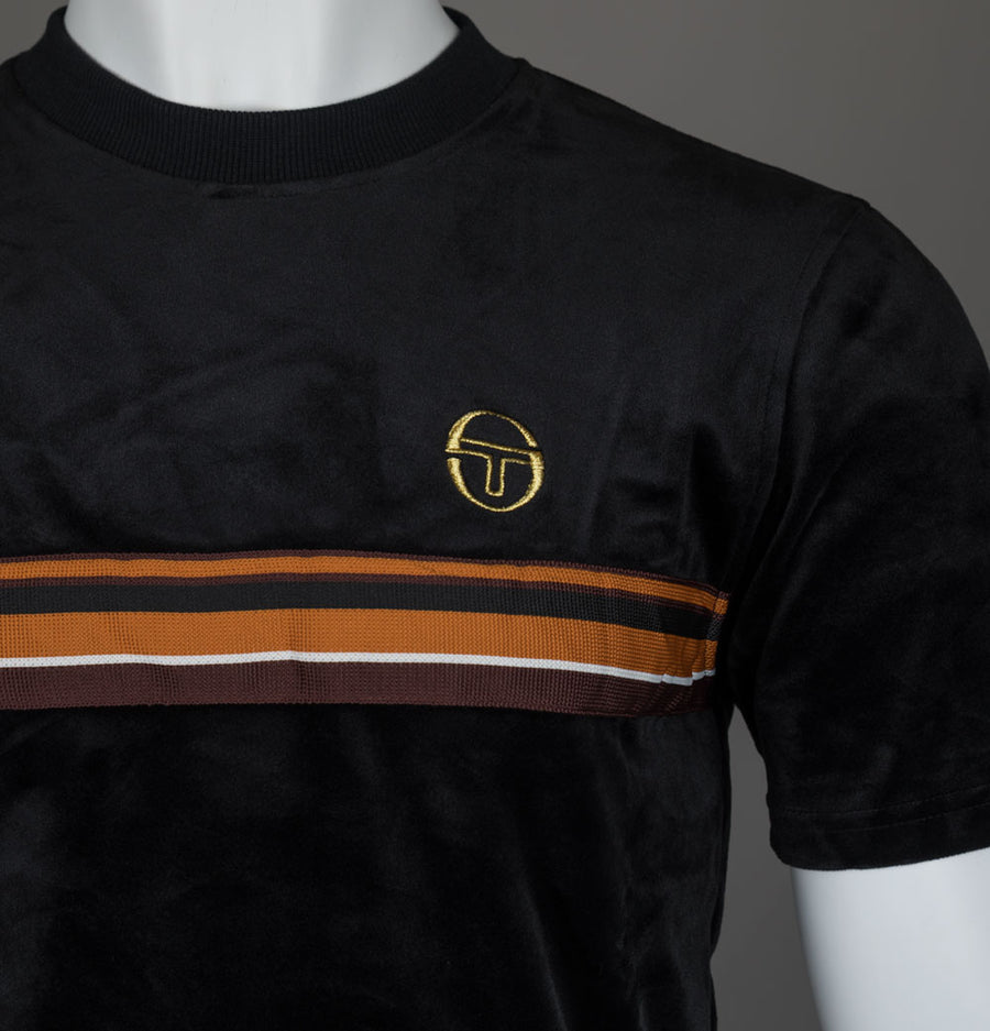 Sergio Tacchini Ayme Velour T-Shirt Black/Gold