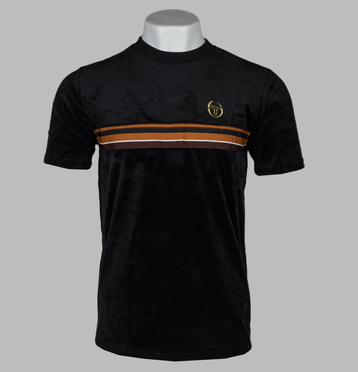 Sergio Tacchini Ayme Velour T-Shirt Black/Gold