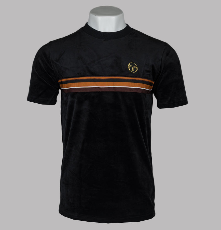 Sergio Tacchini Ayme Velour T-Shirt Black/Gold