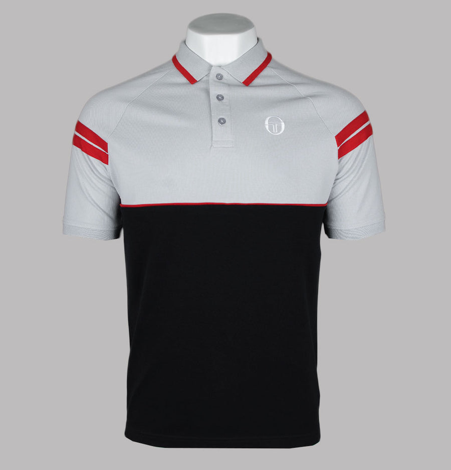 Sergio Tacchini Cambio Polo Shirt High Rise Grey/Black/Adrenaline Rush