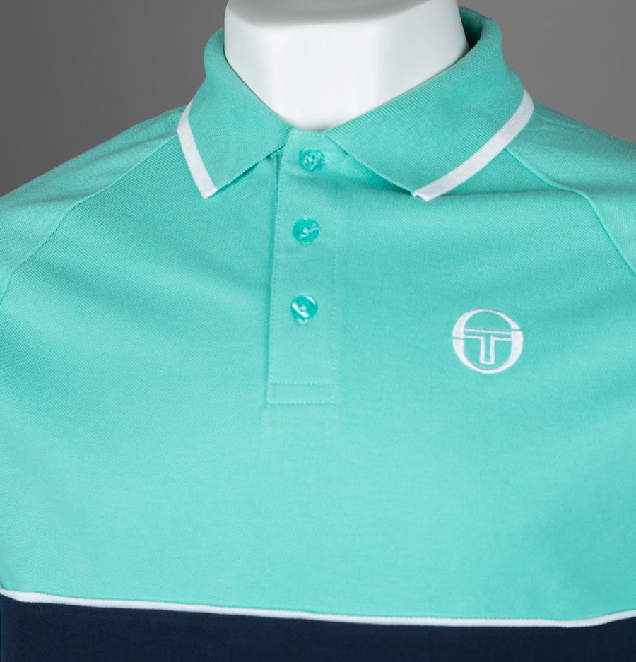 Sergio Tacchini Cambio Polo Shirt Pool Blue/Maritime Blue/White