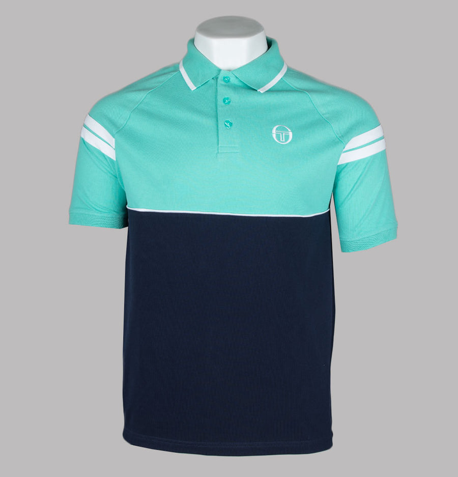 Sergio Tacchini Cambio Polo Shirt Pool Blue/Maritime Blue/White