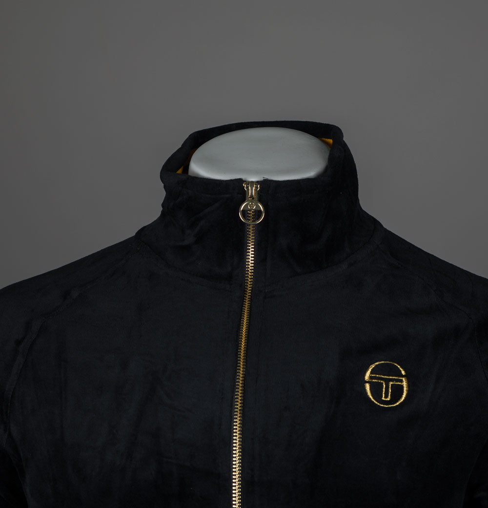 Pantaloni Jogger Court Velour Track Sergio Tacchini Uomo – Nero, Taglia XL, Velluto Con Logo Ricamato E Vita Regolabile - 2