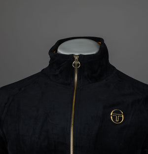 Sergio Tacchini Court Velour Track Top Black