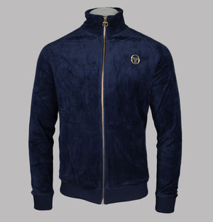 Sergio Tacchini Court Velour Track Top Maritime Blue/Gardenia