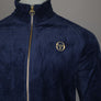Sergio Tacchini Court Velour Track Top Maritime Blue/Gardenia
