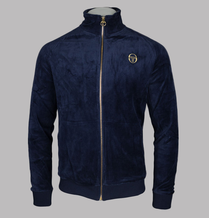Sergio Tacchini Court Velour Track Top Maritime Blue/Gardenia