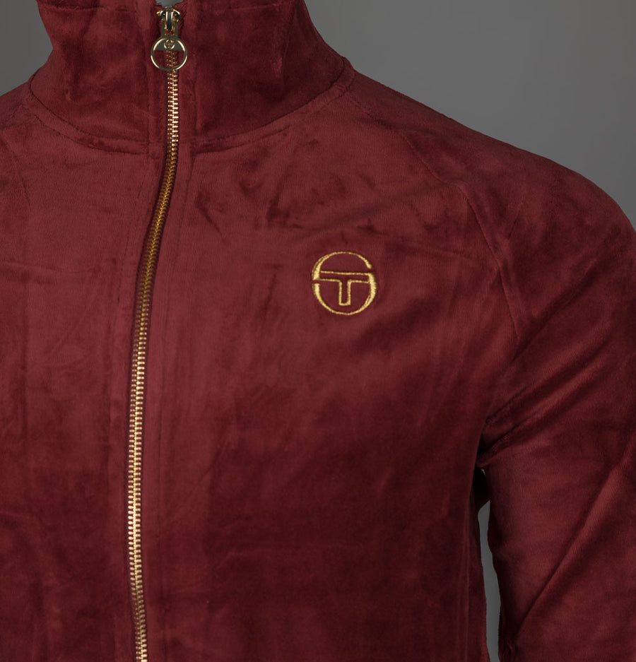 Sergio Tacchini Court Velour Track Top Sun Dried Tomato