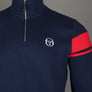 Sergio Tacchini Damarindo 1/4 Zip Sweatshirt Maritime Blue/Adrenaline Rush