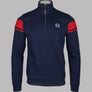 Sergio Tacchini Damarindo 1/4 Zip Sweatshirt Maritime Blue/Adrenaline Rush